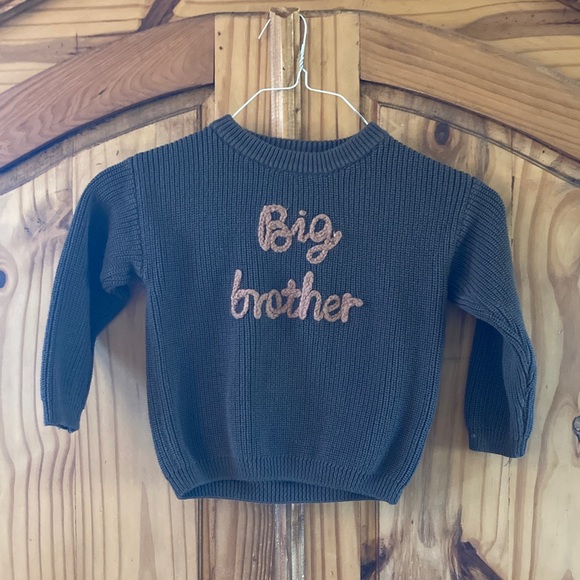 Other - Boys Big Brother green brown long sleeve sweater - size 5T